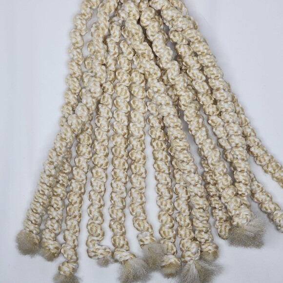 Macrame VTG Towel Holder with Ceramic Butterfly Holder 2 4" Wall Hanging Boho - Picture 3 of 12